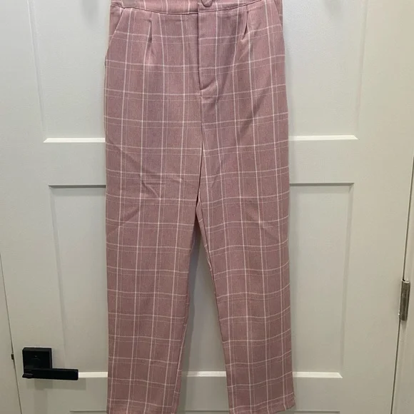Lena Pink Checkered Blazer and Trousers - Picture 4 of 6